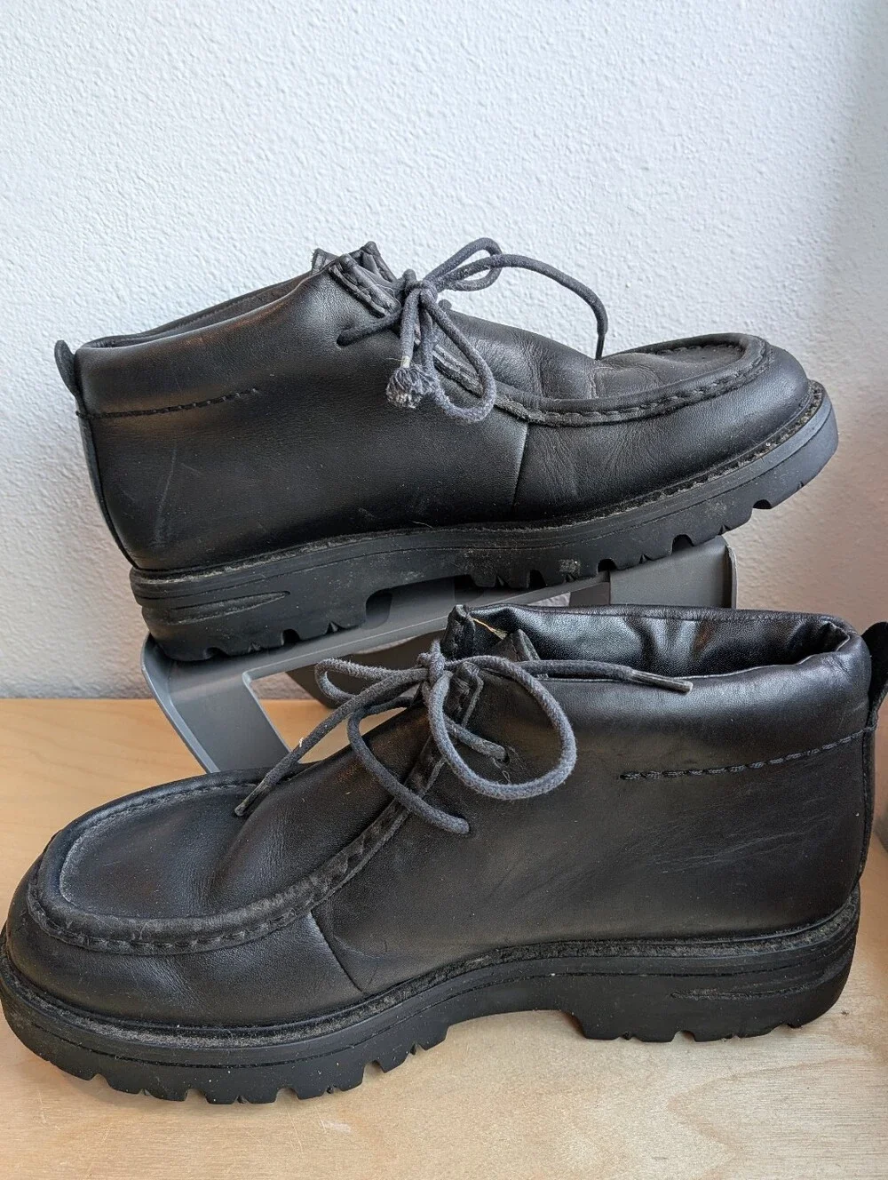 Vintage TIMBERLAND Black Leather Moc Toe Chukka Boots Size 10M